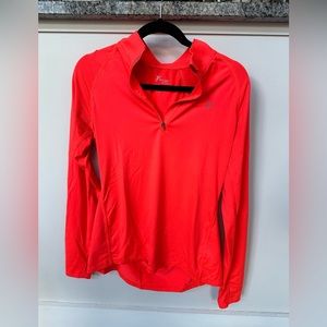 Neon pink athletic quarter zip